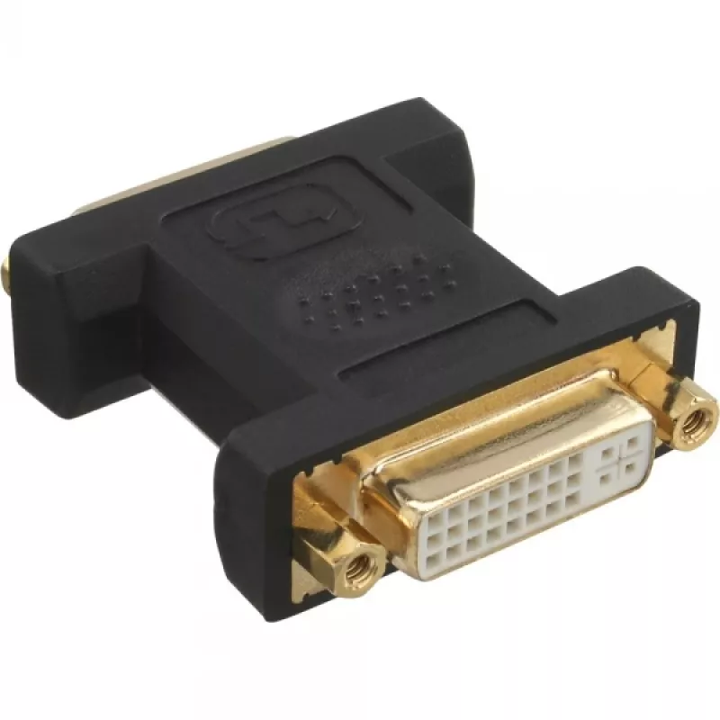 Adaptador DVI-I InLine digital + analógico 24+5 hembra / hembra negro dorado