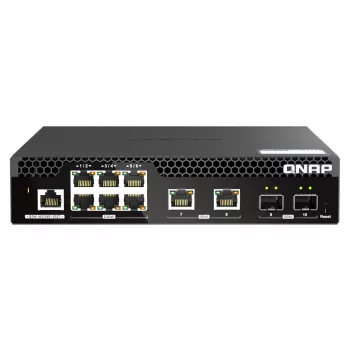 Switch de red QNAP QSW-M2106R-2S2T gestionado L2 10G Ethernet (100/1000/10000) 1U negro