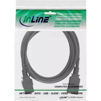 InLine Cable de alimentación C19 / C20 3 polos conector / conector hembra IEC negro 2m
