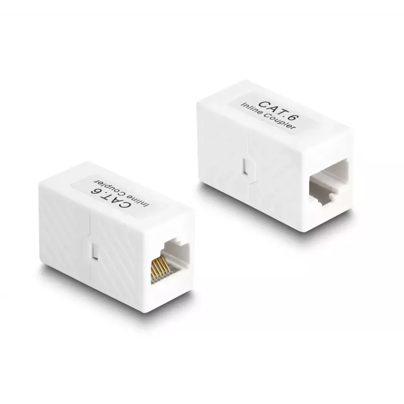Delock 88133 adaptador RJ45 hembra a RJ45 hembra, Cat.6 UTP, blanco