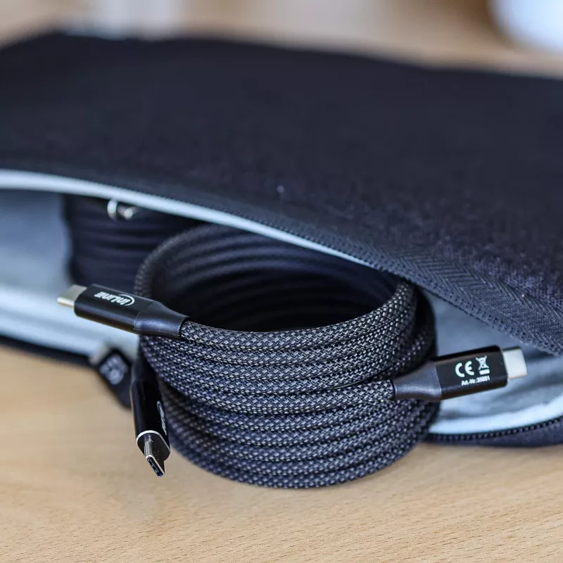 Cable USB-C magnético InLine, USB-C macho/macho, 100W, negro, 2m