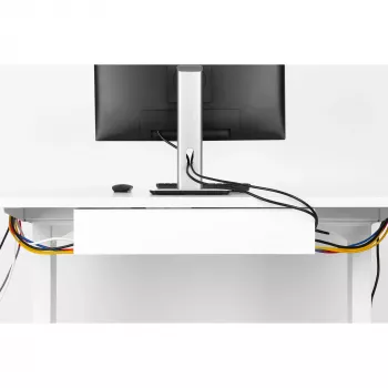 Sistema de gestión de cables bajo escritorio InLine 23190W — acero, blanco, 114×600×76 mm