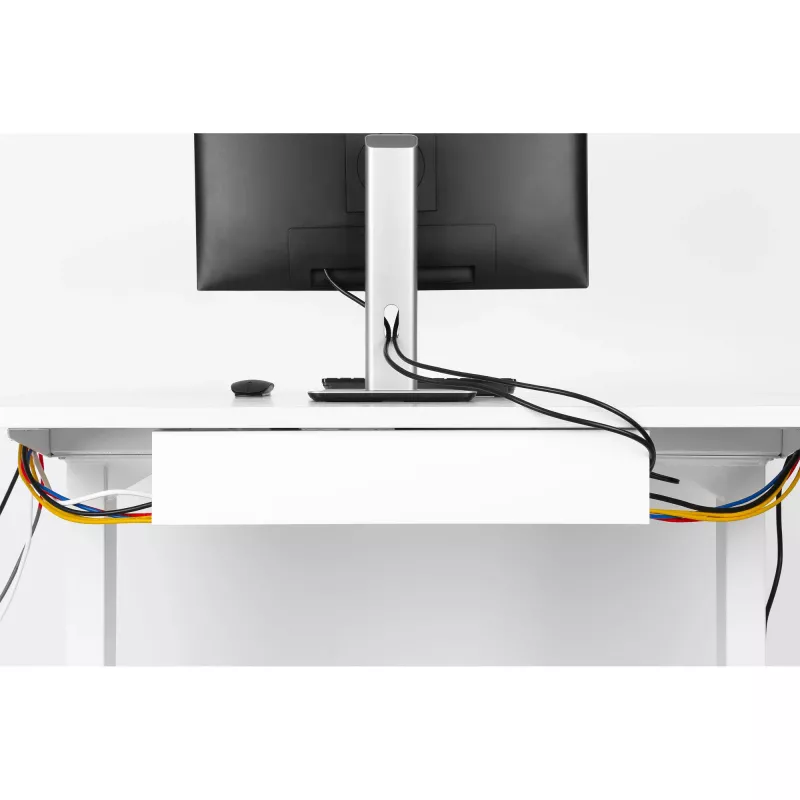 Sistema de gestión de cables bajo escritorio InLine 23190W — acero, blanco, 114×600×76 mm