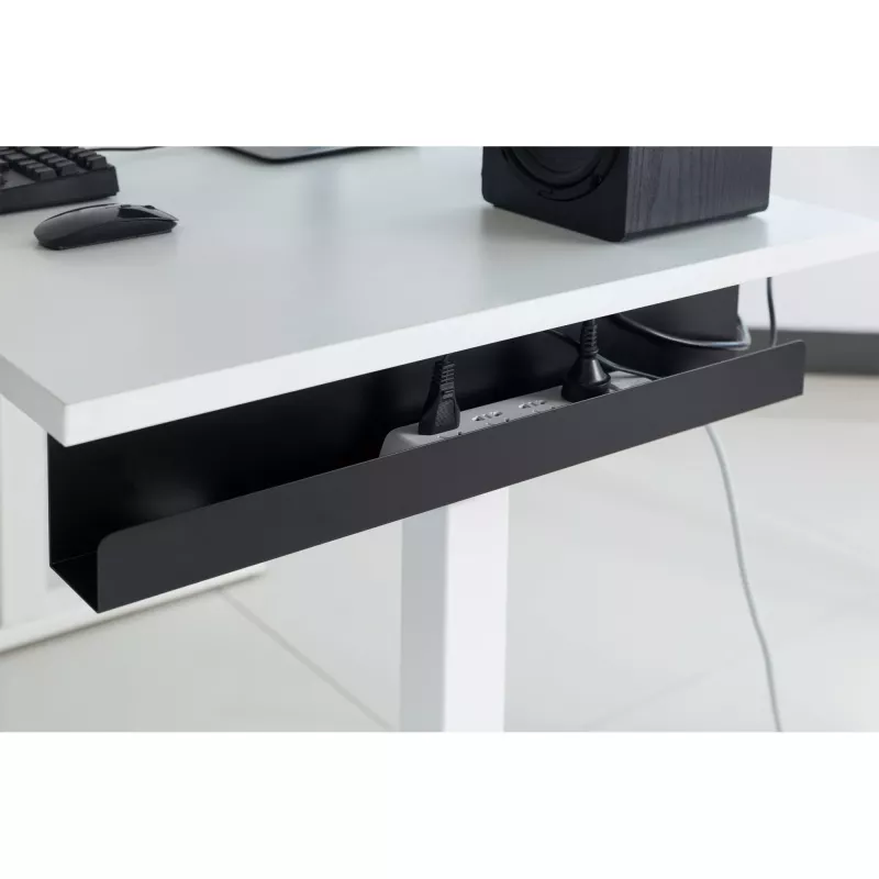 Sistema de gestión de cables bajo escritorio InLine 23190W — acero, blanco, 114×600×76 mm