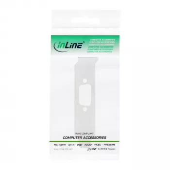 Chapa de ranura de perfil bajo InLine 33208D con hueco para conector DB9