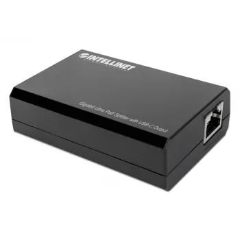 Splitter PoE Intellinet con salida USB-C, PoE++ / 4PPoE, Gigabit Ultra, IEEE 802.3bt, puertos de entrada y salida RJ45, hasta 45 W de salida USB-C