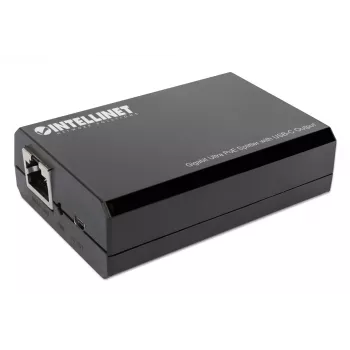 Splitter PoE Intellinet con salida USB-C, PoE++ / 4PPoE, Gigabit Ultra, IEEE 802.3bt, puertos de entrada y salida RJ45, hasta 45 W de salida USB-C