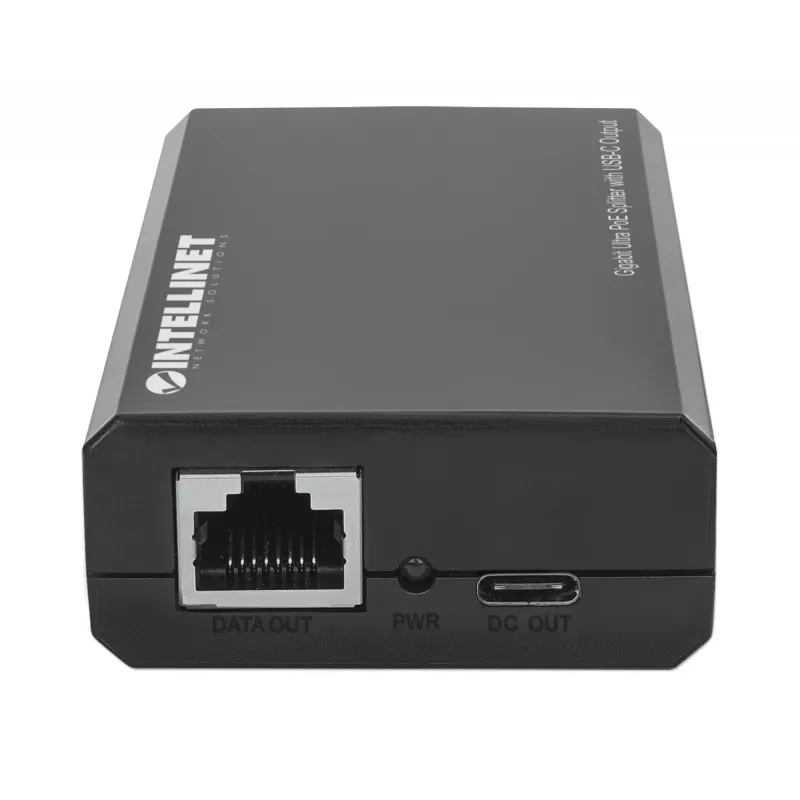 Splitter PoE Intellinet con salida USB-C, PoE++ / 4PPoE, Gigabit Ultra, IEEE 802.3bt, puertos de entrada y salida RJ45, hasta 45 W de salida USB-C