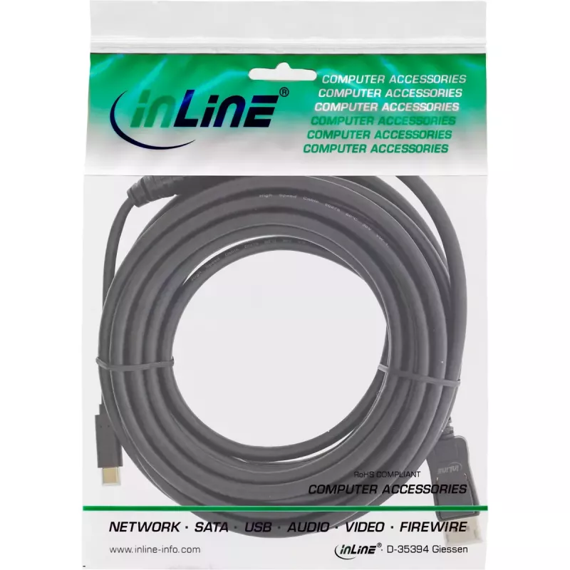 Cable de pantalla USB InLine 64123 USB-C macho a DisplayPort macho 3m