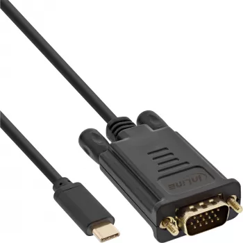 Cable de pantalla USB InLine, USB-C macho / VGA macho (DP Alt Mode), negro, 2 m