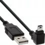 Cable USB InLine Type-A macho / Mini-USB macho 5 pines acodado 90° negro 3 m