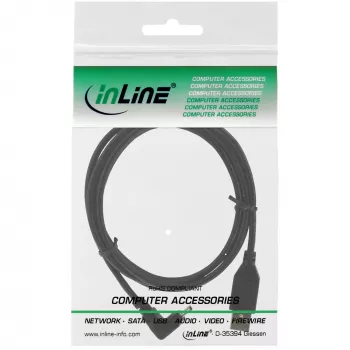 Cable USB InLine Type-A macho / Mini 5 pines macho acodado hacia arriba 90°, negro, 2 m