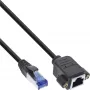 Cable de red InLine con alargador integrado, S/FTP (PiMf), Cat.6A, LSZH, cobre, 1,5 m