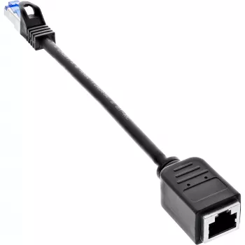 Alargador de cable de red InLine, protección RJ45, S/FTP (PiMf), Cat.6A, 0,2 m