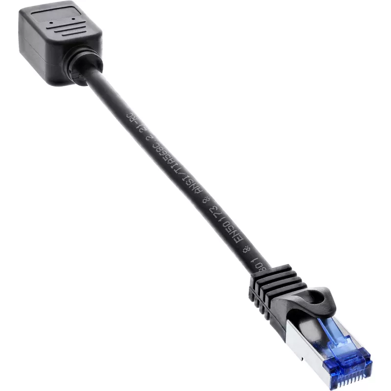 Alargador de cable de red InLine, protección RJ45, S/FTP (PiMf), Cat.6A, 0,2 m