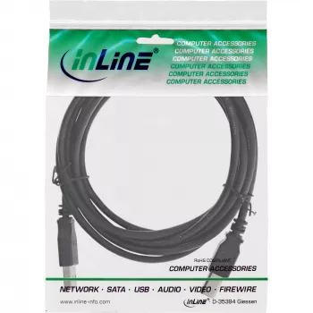 Cable USB 2.0 Type-A macho / Type-B macho negro 1m InLine 34511X