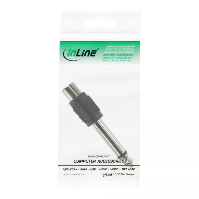 Adaptador de audio InLine 6,3mm macho RCA hembra mono 99322