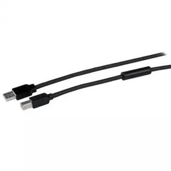StarTech.com cable USB 2.0 A a B activo de 15m, cable USB largo para impresora, 1x USB-A (M), 1x USB-B (M) – Negro
