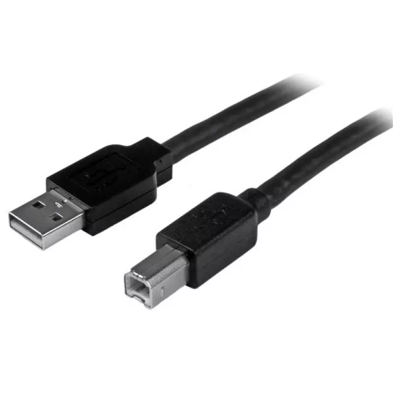StarTech.com cable USB 2.0 A a B activo de 15m, cable USB largo para impresora, 1x USB-A (M), 1x USB-B (M) – Negro
