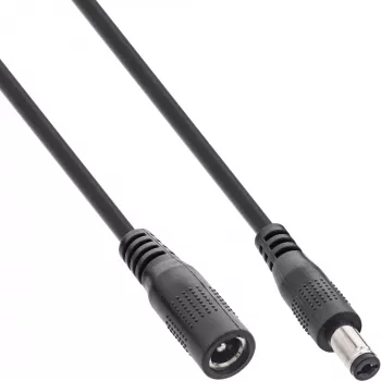 Cable alargador DC InLine, conector macho/hembra DC 5,5x2,1mm, negro, 3m