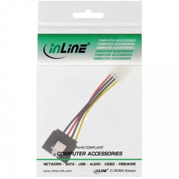 Cable adaptador de alimentación SATA InLine 3,5 pulgadas / SATA de 15 pines con bloqueo 0,15 m