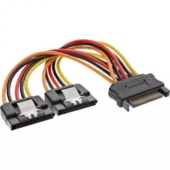 Cable de alimentación SATA en Y InLine conector hembra / 2 conectores macho con bloqueo de seguridad, 0,30 m