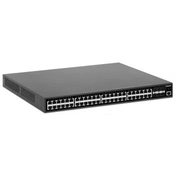 Switch gestionado Intellinet 48 puertos Gigabit Ethernet PoE+ Layer 2+ con seis uplinks 10G SFP+ conforme IEEE 802.3at/af (PoE+/PoE), presupuesto PoE de 450 W, Layer 2+/Layer 3 Lite, 6 x 10G SFP+ abiertos