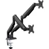 Soporte de escritorio InLine con mecanismo de elevación y USB/audio, 2 monitores hasta 81 cm (32 pulgadas), negro