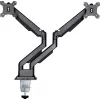 Soporte de escritorio InLine con mecanismo de elevación y USB/audio, 2 monitores hasta 81 cm (32 pulgadas), negro