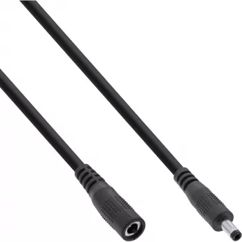 Cable de extensión DC InLine, conector DC macho/hembra 4,0x1,7mm, negro, 0,5m