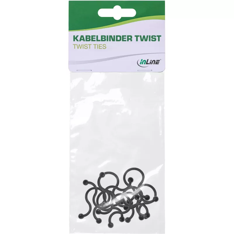 Bridas Twist InLine 22 mm, negro, 10 uds. — Sujetacables/alambres