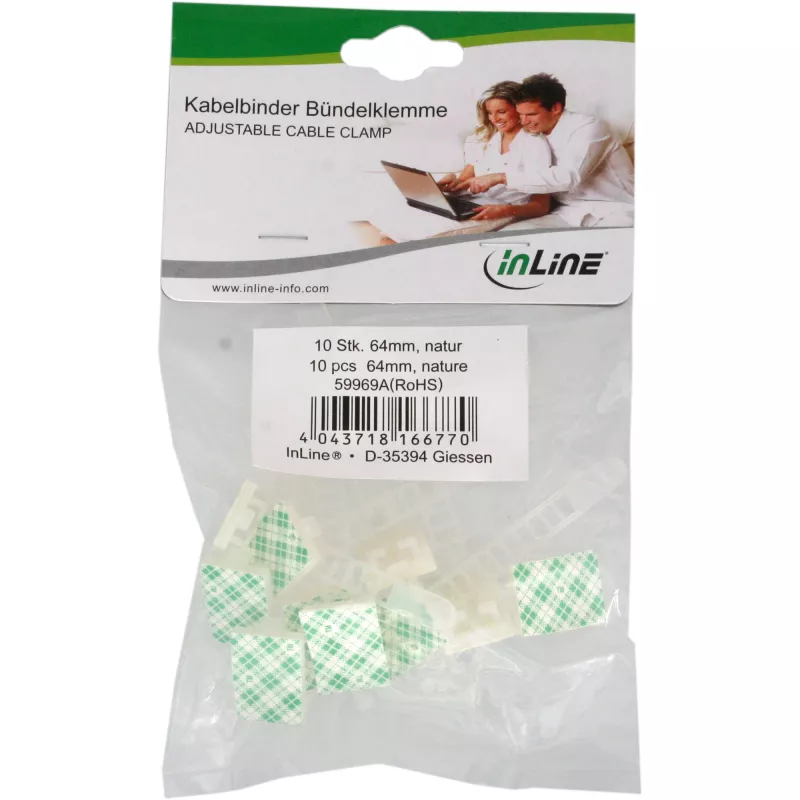 Pinza para cables ajustable InLine 94mm natural 10 uds.