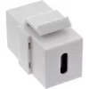 Módulo empotrable USB 3.1 InLine, conector hembra/conector hembra USB-C, carcasa blanca