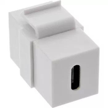 Módulo empotrable USB 3.1 InLine, conector hembra/conector hembra USB-C, carcasa blanca