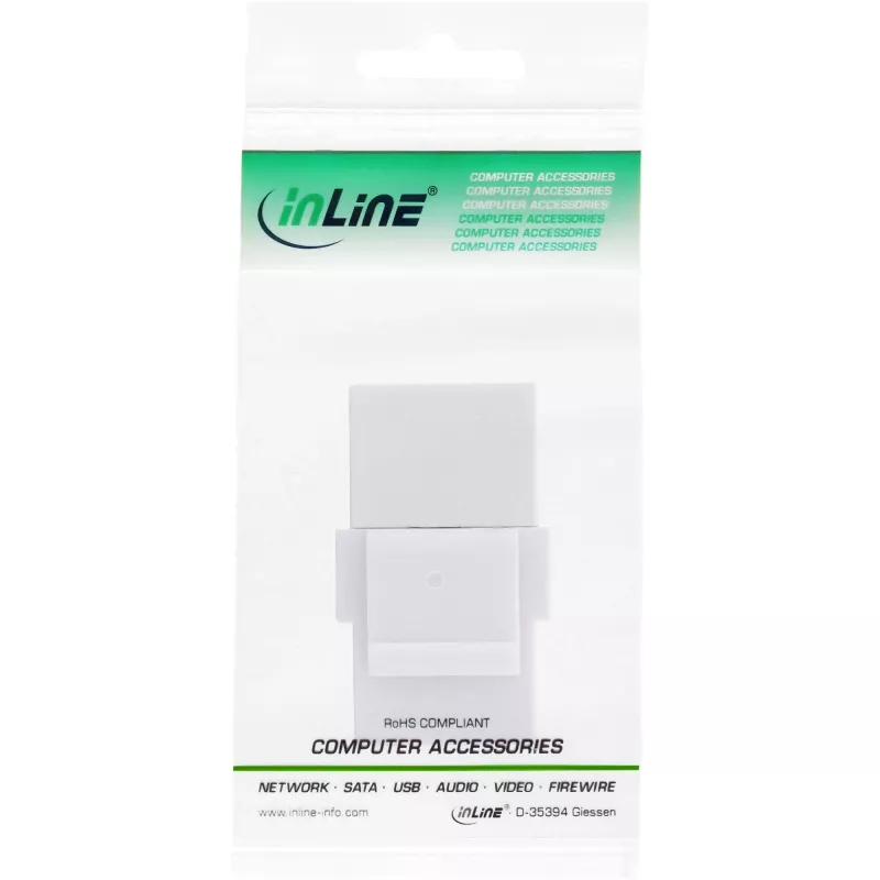 Módulo empotrable USB 3.1 InLine, conector hembra/conector hembra USB-C, carcasa blanca