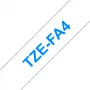 Cinta de etiquetar Brother TZE-FA4 Azul sobre Blanco