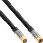 Cable de antena InLine Premium 69203P con 4 apantallamientos >110 dB negro 3 m