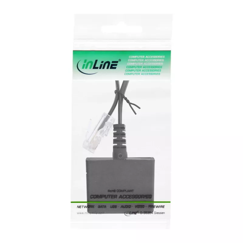Cable adaptador TAE InLine conector macho RJ45 a conector hembra TAE-N y RJ11 69943