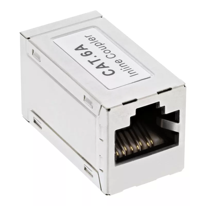 Adaptador Cat.6A InLine, totalmente apantallado, metal, 2x RJ45 H/H, 1:1