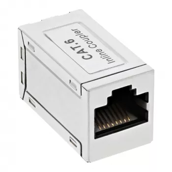 Adaptador InLine Cat.6, apantallado, metal, 2x RJ45 H/H, 1:1