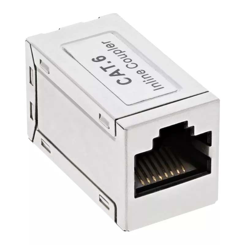 Adaptador InLine Cat.6, apantallado, metal, 2x RJ45 H/H, 1:1