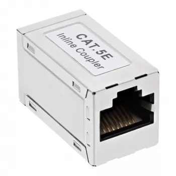 Adaptador InLine Cat.5e, totalmente apantallado, metal, 2x RJ45 H/H, 1:1