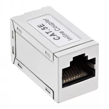 Adaptador InLine Cat.5e, totalmente apantallado, metal, 2x RJ45 H/H, 1:1