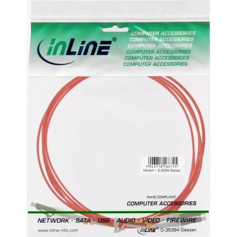 Cable de fibra óptica dúplex LC/LC InLine 88541 50/125µm OM2 1m