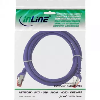 Cable de parcheo InLine S/FTP PiMF Cat.6 250MHz PVC cobre violeta 0,25m