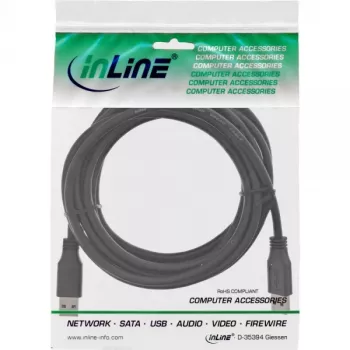 Cable InLine USB 3.2 Gen.1 Type-A macho / A macho, negro, 3 m