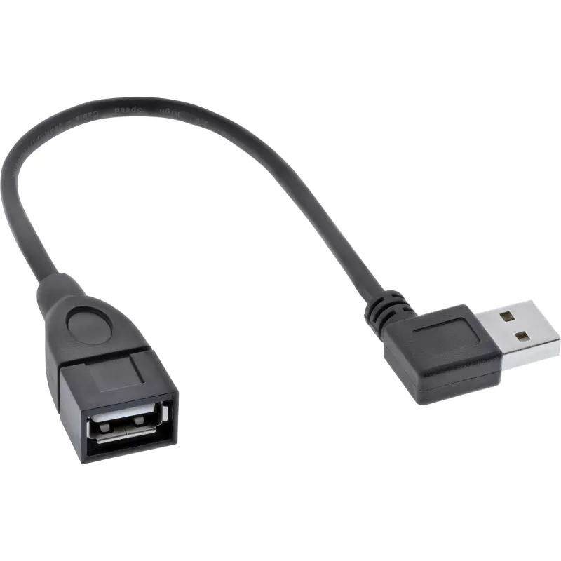 Cable InLine USB 2.0 Smart acodado + reversible Type-A macho / hembra negro 0,2 m