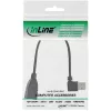 Cable InLine USB 2.0 Smart acodado + reversible Type-A macho / hembra negro 0,2 m