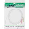 Cable adaptador de audio para headset InLine jack 3,5 mm macho 4 polos / 2x 3,5 mm, blanco, 1 m