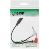 Cable adaptador para auriculares InLine Audio, 2 conectores macho de 3,5 mm a conector hembra de 3,5 mm de 3 polos, 0,15 m